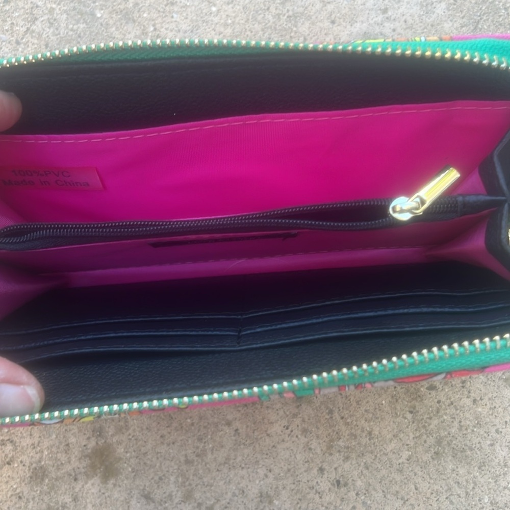Trina Turk Colorful Floral Zip Around Wallet NWOT - Picture 4 of 6